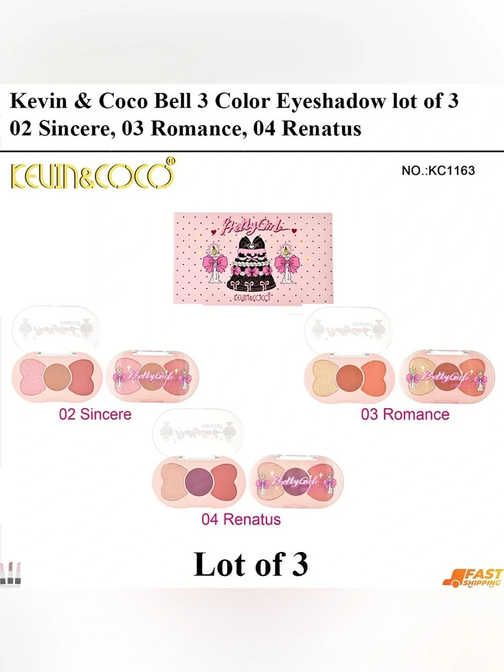 Bella Vita Pretty Girl 3-Color Eyeshadow Trio - Pink & Peach Shades